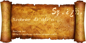 Szohner Ödön névjegykártya